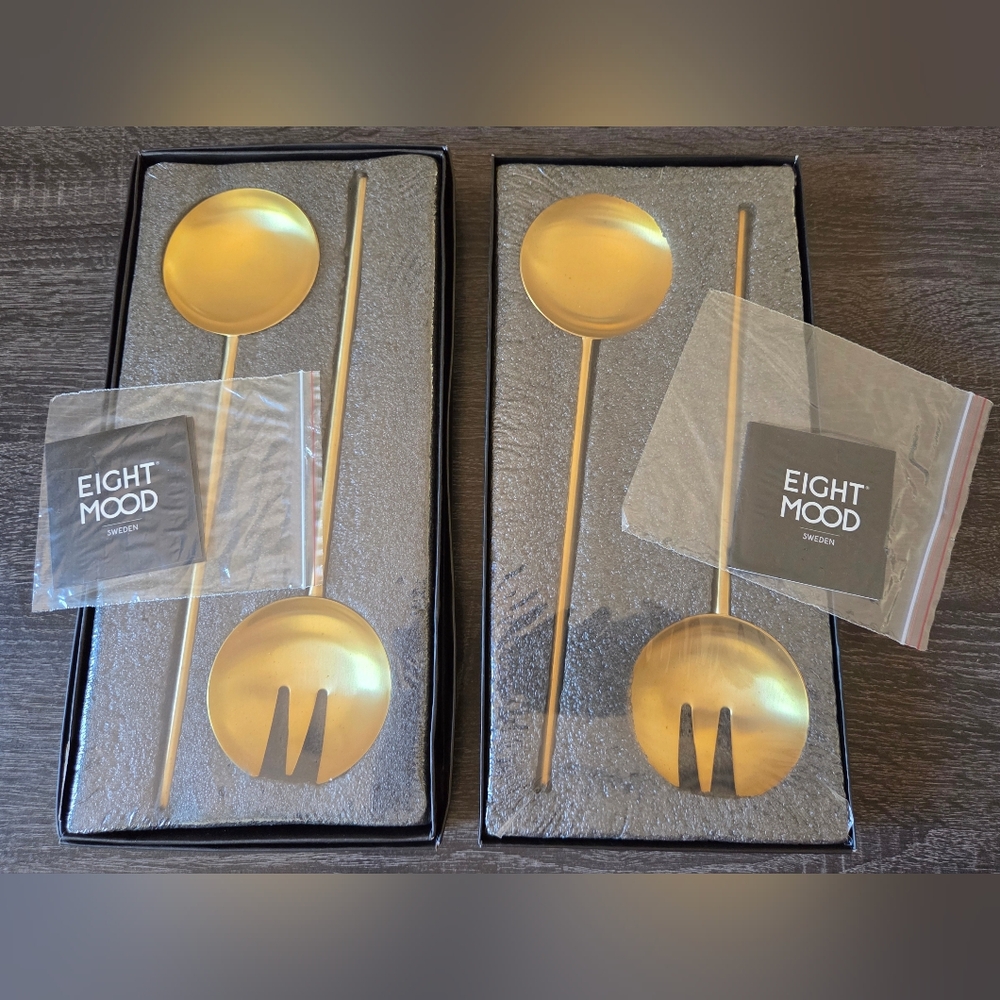 Gold Salad Servers By Eight Mood